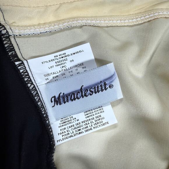Miraclesuit NWT Spectra Trilogy One Piece Swimsuit Colorblock Size 12 Black Gray - Picture 6 of 14